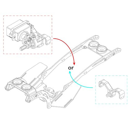 MEUS RACING Titanium LCG Chassis MD24 Chassis for Axial SCX24 1/24 RC Crawler Upgrades (MD24 Chassis) - color: Md24 Chassis