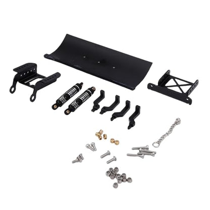 Estink Alloy RC Snow Plow with Hydraulic Damping, Shock Absorbing Replacement for 1/18 RC Crawler Car (Black) - color: Black