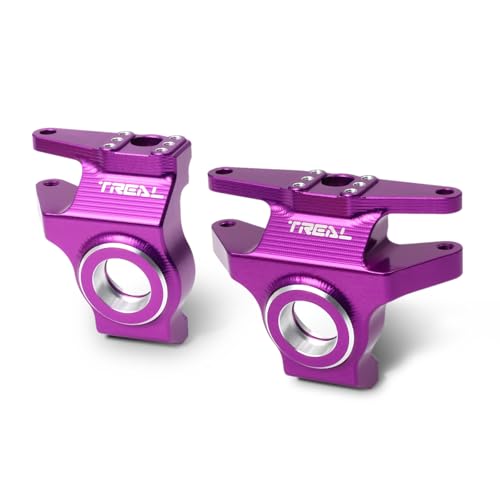 Treal High-Strength 7075 Aluminum Front Knuckles (2pcs Set) CNC Machined Upgrades, Compatible with Vanquish H10 Optic RC Crawler(Purple) - color: Purple