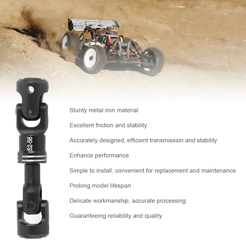 Drfeify RC Drive Shaft, Durable Metal Construction with Included Screws, Crawler Drive Shaft 52-56MM for 1/10 Scale Off-Road RC Enthusiasts and Hobbyists - size: 52-56MM