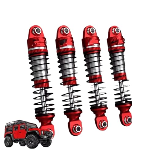 RC Car Shock Absorbers Compatible with TRX4M 1/18 RC Crawler Car Upgrade Parts Replacement Accessories 4PCS 52mm Aluminum Front Rear Shocks Absorbers(Red) - color: Red
