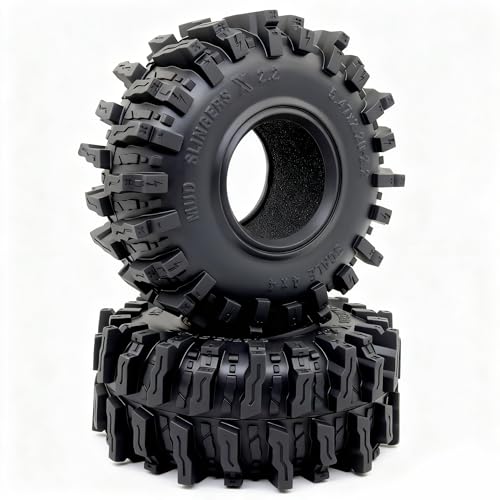 Mud Slingers X T10 2.2 Tires 5.47'' Tall 4-Pack Fits SCX10 Wraith | super soft sticky 2.2'' Crawler tyre, upgrade parts for 1/10 Crawlers Trucks off-road rock crawling RC vehicles - style: T10 ( Super Soft )