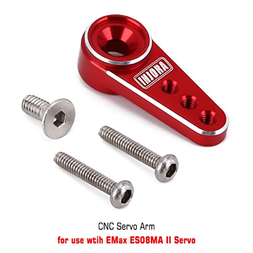 INJORA ES08MA Metal Gear Servo with Mount and Horn for SCX24 Upgrade, Red - color: Red