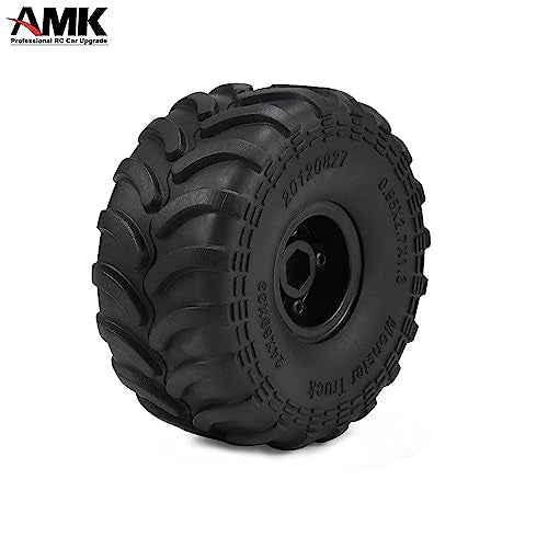 69 * 33mm Mud 1.0 Crawler Tires with 7mm Hex Hub Beadlock Wheel Rims for Monster Truck 1/24 RC Car Axial SCX24 AX24 FCX24 1/18 Scale TRX4M Upgrades