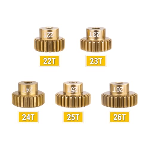 48P Pinion Gear Set Alloy 22T 23T 24T 25T 26T 3.175mm Shaft Hole for Traxxas Axial Arrma HPI Kyosho Losi 1/10 RC Car Truck Buggy