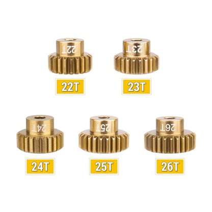 48P Pinion Gear Set Alloy 22T 23T 24T 25T 26T 3.175mm Shaft Hole for Traxxas Axial Arrma HPI Kyosho Losi 1/10 RC Car Truck Buggy