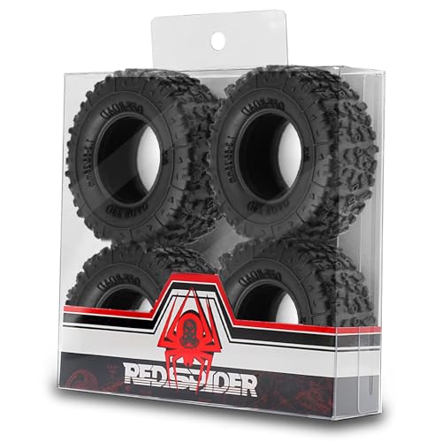1.3''Soft Rubber Crawler Tires (4PCS) for 1/24 1/18 SCX24 TRX4M AX24 FCX24 FCX18 RC Crawler Car (Style A)