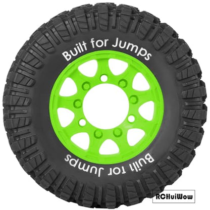 12mm/14mm/17mm Hex RC Tires for 1/10 RC Scale Truck Slash 2WD 4×4 Senton Axia1 L0S1 Red cat Rc 4wd,1/10 Short Course Truck Tires w/Foam Inserts,4PCS,Green - color: Green(4pcs)