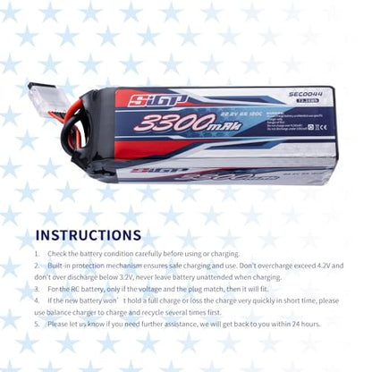 6S 22.2V Lipo Battery 120C Soft Pack with T Plug for RC Car Truck Tank Boat Racing Hobby