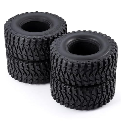 4Pcs MORFUM Rubber 2.6" Crawler Mud Terrain Tires Super Grip Super Soft Sticky Tires 136mm Tall 2.6in Crawler Tires Compatible with Axial RBX10 MJX H8H MK07 KM4 1/7 1/8 1/10 Crawler Car