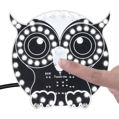 Touch Control LED Owl Soldering Kit, ICSTATION Owl Light Soldering Learning Kit With 3 Light Modes Brightness Adjustment Soldering Project for Adults College Students Solder Education