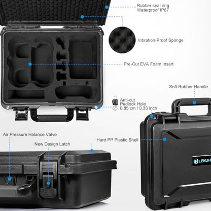 Lekufee Waterproof Hard Carrying Case for DJI Avata 2,Fly More Combo,Goggles 3(NOT for Goggles N3),RC Motion 3,FPV Remote Controller 3 and Accessories(Case Only)