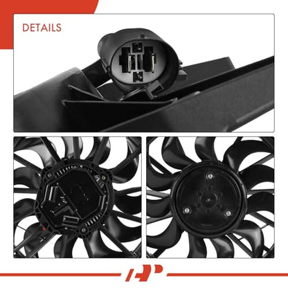 A-Premium Engine Radiator Cooling Fan Assembly with Brushless Motor | Compatible with Select Chevrolet Models - Malibu 2021-2022 2.0L - Replace# 84523874