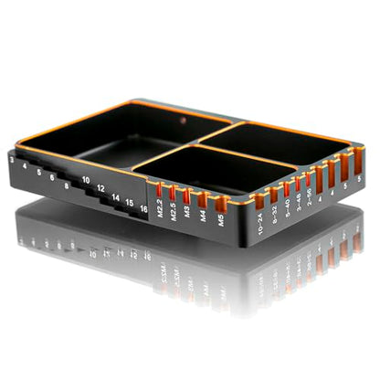 REDSPIDER High Strength Aluminum Alloy RC Screw Tray, Black and Gold, Used for RC Model Toy Repair, Spiral Tray nut Washer Storage Tool for RC car Ship Aircraft Models
