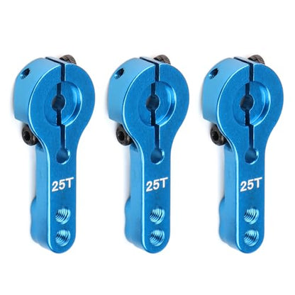 AIMROCK 3PCS 25T Aluminum Servo Arm Horn M3 Threads Steering Arms for 1/8 1/10 RC Car Truck Buggy Airplane