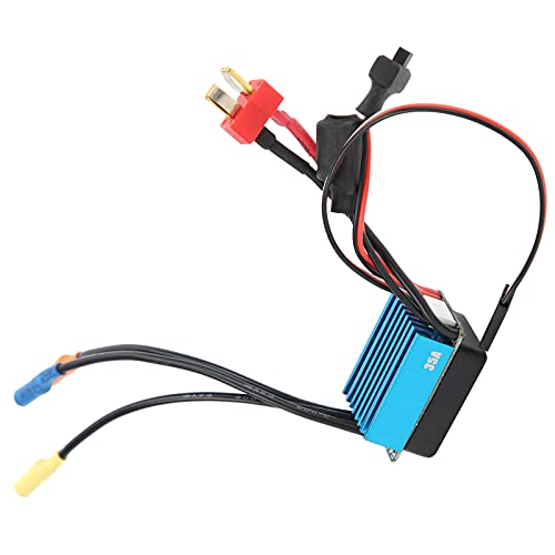 RC 35A Sensorless Brushless ESC, Waterproof Speed Controller for 1/10 1/14 1/16 1/18 RC Car, High Performance ESC with Heat Dissipation, 4 Poles Motor Compatible, Perfect for Off -
