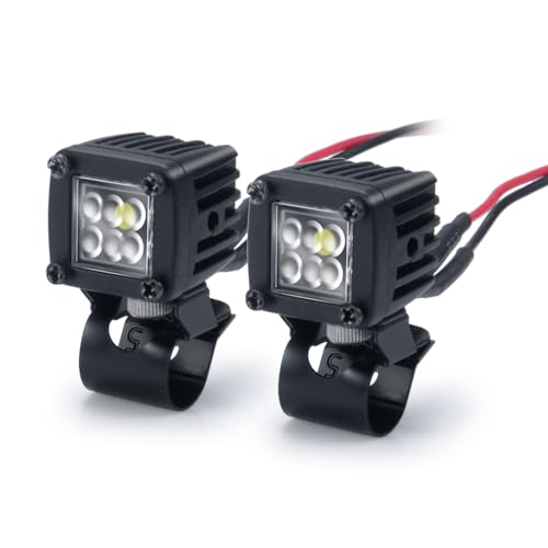 4PCS RC Crawler Lights LED Headlight for Axial SCX10 D90 Tamiya CC01 | Square LED Headlights Spotlight with Light Cover Lampshade for HSP HPI Traxxas Axial SCX10 D90 Tamiya CC01 (D-6 Holes) - color: D-6 Holes