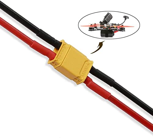 5Pairs XT30 Plug Male Female Connector with 100mm 16AWG Silicone Wire for RC LiPo Battery FPV Drone - style: XT30