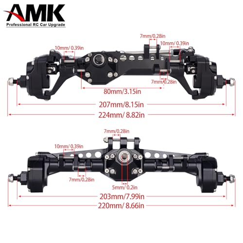 Vanquish F10 Portal Axles with CNC-Machined High-Strength Steel Gears, Aluminum CNC Vanquish F10 Axles for 1/10 RC Crawler Vanquish VS4-10 Axial SCX10 II Upgrades - color: Black