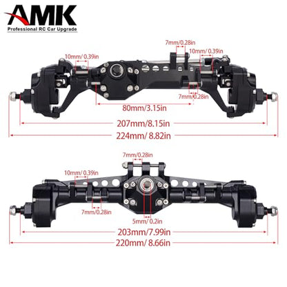 Vanquish F10 Portal Axles with CNC-Machined High-Strength Steel Gears, Aluminum CNC Vanquish F10 Axles for 1/10 RC Crawler Vanquish VS4-10 Axial SCX10 II Upgrades - color: Black