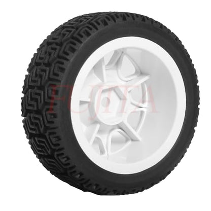 fujita 1/10 RC ON-Road Rubber Racing Tire Rim 68mm OD for 1/10 RC Rally Car Tamiya XV01 XV02 TT02 PTG HSP RGT Kyosho FAZER MK2 PTG （White A） - color: White a