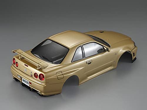 Killerbody 1/10 RC Painted Skyline GTR BNR34 195mm Touring Drift Car Body (Champagne-Gold) - color: Champagne-gold