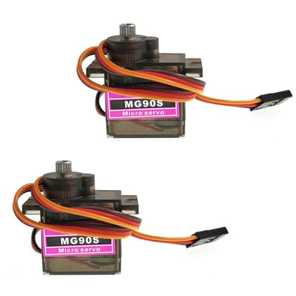 2pcs MG90S 9g Metal Gear Micro Tower Pro Servo Upgraded SG90 Digital Micro Servos for RC Vehicle Helicopter Boat Car Models