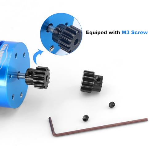 OGRC 32P 13T Pinion Gear for TRX4 Slash Rrustler Stampede Raptor 4x4 | 2pcs, Hardened Steel, 0.8M, 3.175mm Shaft Motor Gears for Traxxas 1/10 RC Car, #3943X