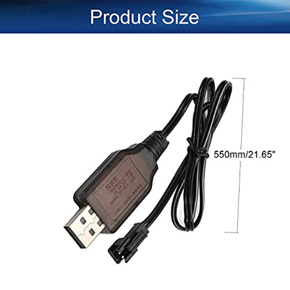 Heyiarbeit SM-2P Positive USB Charging Cable for RC Car 4.8 V 250mA Ni-MH Ni-CD Battery 1pcs - size: SM-2P 1Pcs