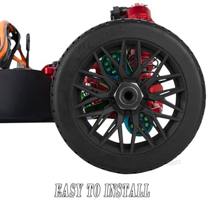RC Tires Highway Tires for 1/8 Typhon 6s BLX,1/7 Infraction 6S BLX,Limitless RC Car,RC Wheels Set/Highway Wheel,Plastic Wheels,Black - color: Black- (Wheel Tires)