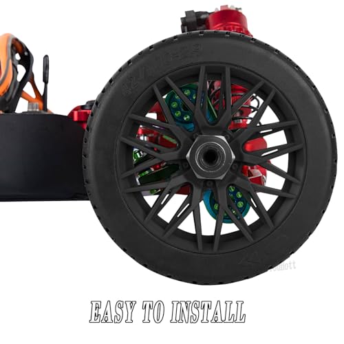 RC Tires Highway Tires for 1/8 Typhon 6s BLX,1/7 Infraction 6S BLX,Limitless RC Car,RC Wheels Set/Highway Wheel,Plastic Wheels,Black - color: Black- (Wheel Tires)
