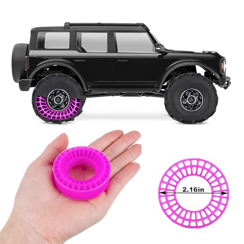 1.0 tire inserts, silicone inserts 1.0 Silicone Rubber Tire Inserts for RC TRX4M SCX24 Fcx24 Ax24 1/18 1/24 RC Crawler Wheels Tire Foam Fill Kit for OD 58-63mm (Pink) - color: Pink