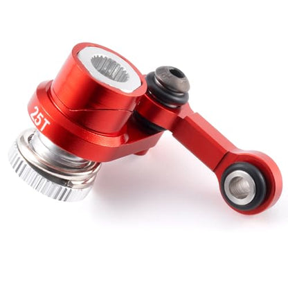 Fixed Link Steering 25T Servo Arm for Tra-xxas Mini Maxx 2S XRT | 1/16 RC Car Red Aluminum Upgrade Parts - color: Red