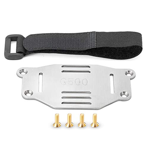 RC Car Battery Plate, Aluminum Mounting Board with Strap Tie Compatible with TRX-4 1/10 RC Car Crawler Battery Tray Mounting Plate Bracket Expansion Board (Silver)