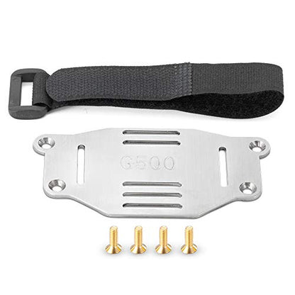 RC Car Battery Plate, Aluminum Mounting Board with Strap Tie Compatible with TRX-4 1/10 RC Car Crawler Battery Tray Mounting Plate Bracket Expansion Board (Silver)