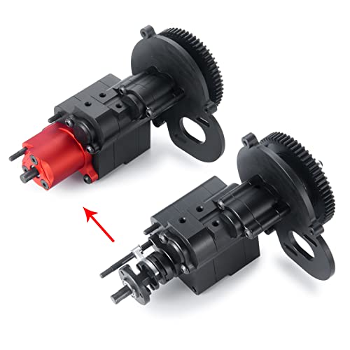 1/10 Benedict Harry 2 Speeds Metal Complete Transmission Case Gearbox with Dig Gear for 1/10 Axial SCX10 RC Crawler Car