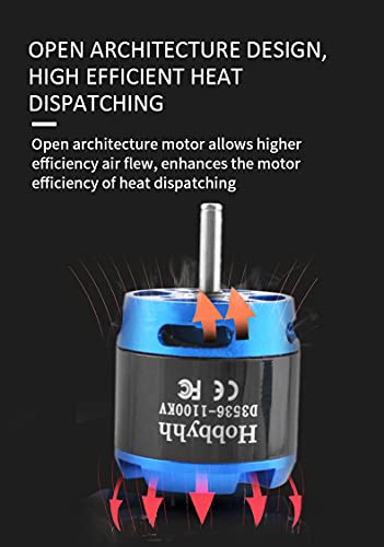 DIAMONDDYNAMICS Hobbyhh Brushless Motor 3536 1100kv Power 450W with 3.5mm Banana Head for DIY RC Glider Aircraft Plane and UAV - size: 3536-1100KV