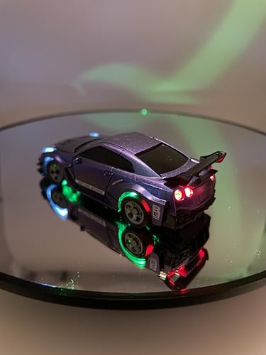Mini RC Drift Car 1:64 Scale, Remote Control Car with LED Lights & 2-Speed Modes, Upgraded 2.4G Wireless Radio Remote Control for Multi-Users Fast (Blue Chameleon) - color: Blue Chameleon