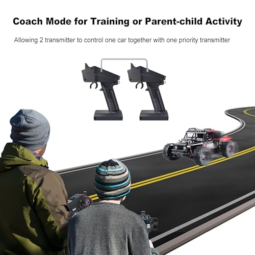 MEUS RACING ME-8A RC Transmitter 8 Channels 2.4GHz and Receiver with Coach Mode for 1/8 1/10 1/18 1/24 RC Crawler Car Boat TRX4 TRX4M SCX10 SCX24 Upgrades Parts (Black) - color: Black