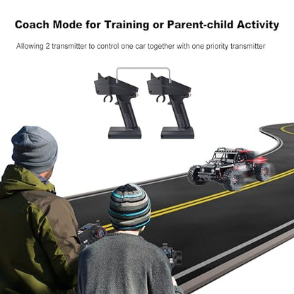 MEUS RACING ME-8A RC Transmitter 8 Channels 2.4GHz and Receiver with Coach Mode for 1/8 1/10 1/18 1/24 RC Crawler Car Boat TRX4 TRX4M SCX10 SCX24 Upgrades Parts (Black) - color: Black