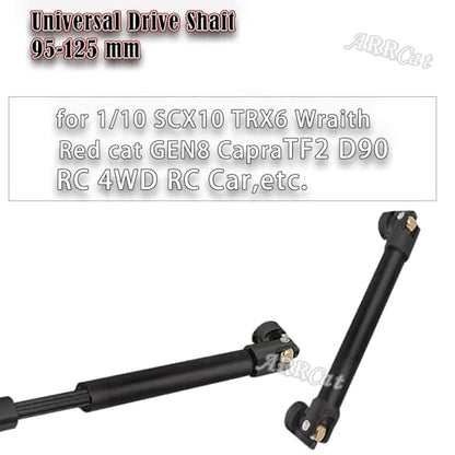 RC Crawler Drive Shaft 94-125MM Upgrades for 1/10 SCX10 2 Red cat D90 Gen7/Pro Rc 4WD GEN8 SCX10-II,Steel #45 Universal Driveshaft,Metal Axles Part Hop-Ups,Black (94-125MM,2PCS) - size: 94-125MM (More Power)