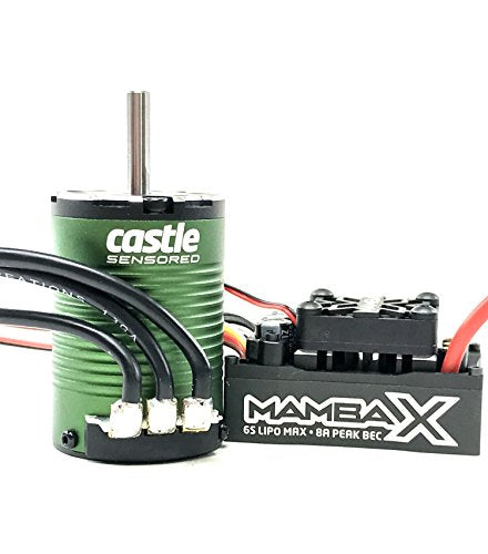 Castle Creations Mamba X SCT Pro Sensored 25.2V WP ESC & 1410-3800Kv 5mm Combo,Black