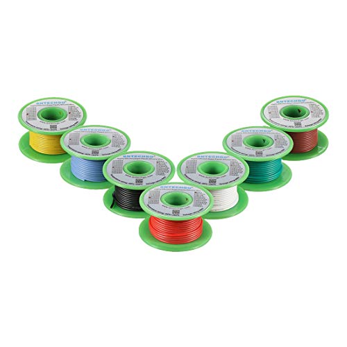 BNTECHGO 22 Gauge Silicone Wire Kit 7 Color Each 50 ft Flexible 22 AWG Stranded Tinned Copper Wire | Flexible 22 Gauge Stranded Wire Silicone Rubber Insulation For RC Models, Drone, Robot, LED Lighting Systems, 3D Printer, DIY - color: silicone wire 7 col
