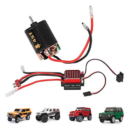 RC ESC Kit, High Torque 540 Brushed Motor 360A Current Handling with T Plug for 1/10 Scale RC Car Racing Off-Road Hobbyists Beginners - size: 45T
