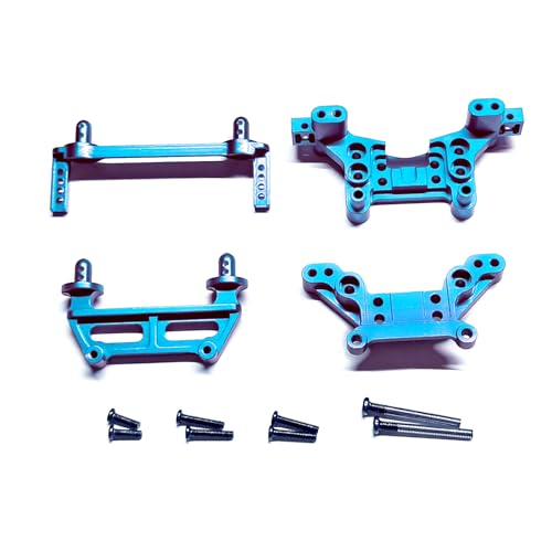 Swing Arm Shock Mount Body Pillar Steering Rod Kit, Metal Aluminum Alloy Upgrade Accessories Spare Part, for Hyper GO BEZGAR Jetwood H16BM H16GT H16DR 1/16 RC Car (Blue) - color: Blue