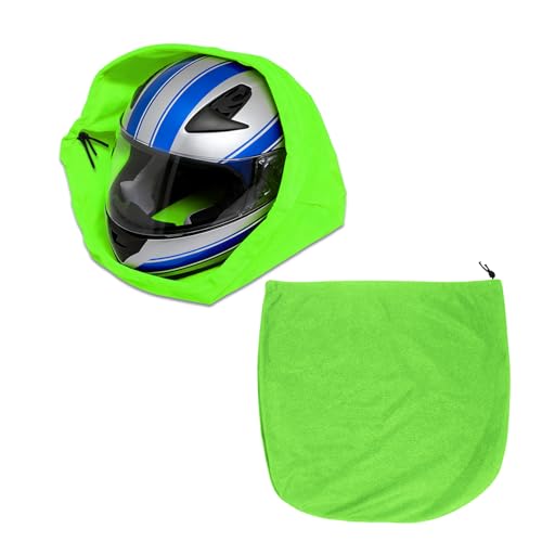 Motorcycle Helmet Bag, Electric Bike Helmet Storage Bag, Large Capacity Motorcycle Helmet Drawstring Bag for Football Hockey Ski Riding Racing Snowmobile Bicycle Bike (Green/1PCS) - color: Green/1PCS