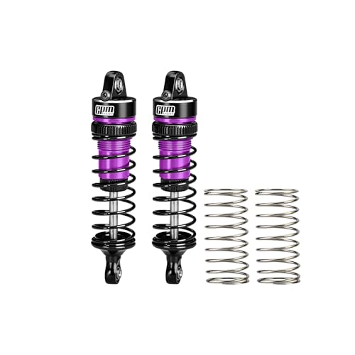 GPM Aluminum Front Shock Absorbers 62mm (2PCS) for Arrma 1/16 Mini Kraton 3S Oil Filled RC Shocks Upgrade Replacement Parts (Purple) - color: Purple