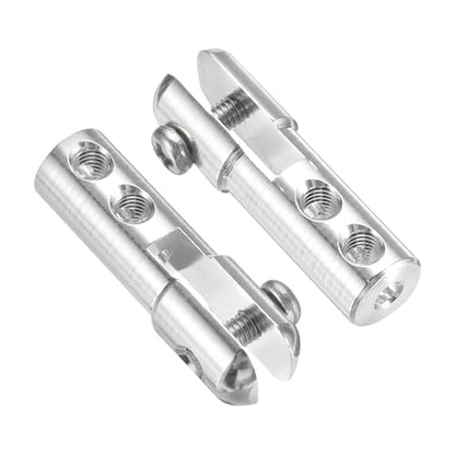 MECCANIXITY 4Pcs Metal Clevis M2 Thread Aluminum Alloy Clevis Servo Horn Tie Rod Chuck Connector with Screws for RC Airplane Car Helicopter Model Replacements,Silver - color: Silver