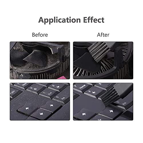 Keyboard Brush,6 in 1 Multi-Purpose Portable Plastic Handle Nylon Anti Static Brush Kit Fit for MacBook Laptop,Phone,Computer Keyboard,Machine,Car Interior Detailing,PP Handle,Razor Cleaning Brush