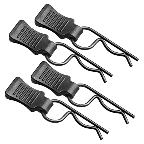 50pcs FriHobby RC Body Clips with Pull Tabs RC Pins Compatible with Slash Arrma Axial SCX10 Redcat Losi Tamiya HPI HSP Himoto 1/8 1/10 1/12 1/14 RC Car (Black) - color: Black